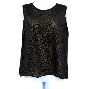 Delicate Sheer Velvet Burnout Tank Sz L Top Whimsigoth Y2K Witchy Romantic Goth